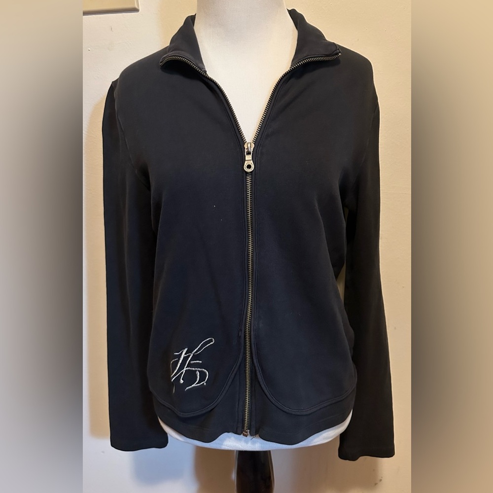 Vintage Harley Davidson Women’s Black Soft Shell Embroidered Full Zip Jacket Med